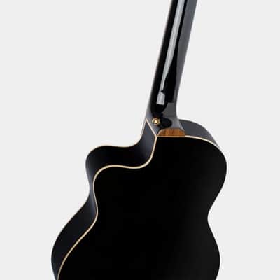 Immagine Ortega Guitars RCE138-T4BK Feel Series Slim Neck Acoustic-Electric Guitar TL Nylon w/ Bag, Black - 12
