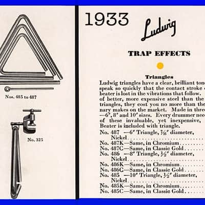 Vintage Ludwig 6” Triangle 1930’s-1940’s (Sound File) image 6