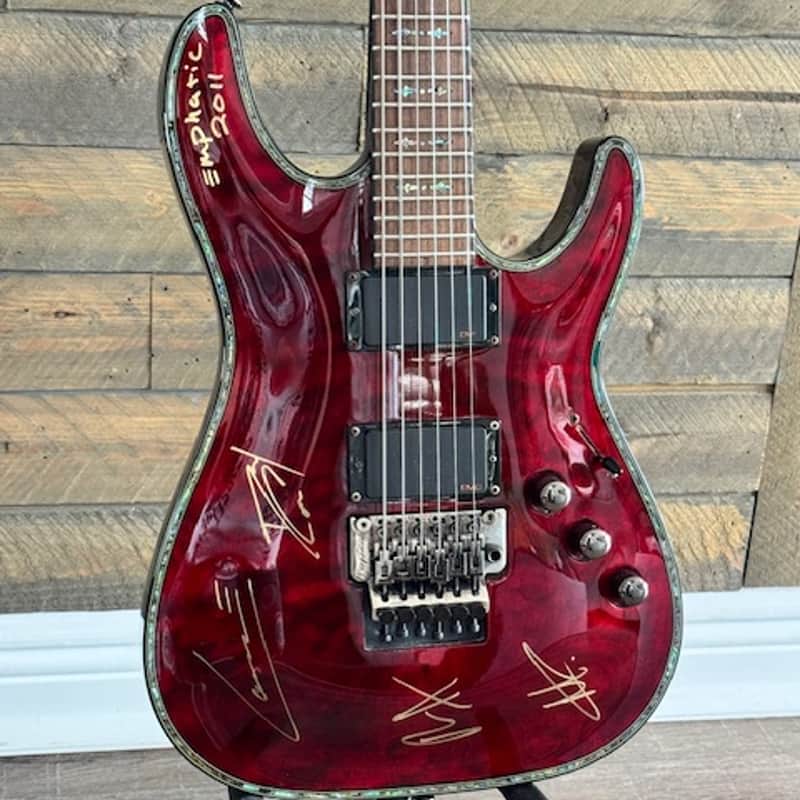 Schecter Hellraiser C-1 FR 2008 originally owned by Lance Dowdle of From Ashes ToNew (FATN) & Emphatic - 2008, Black Cherry image 1