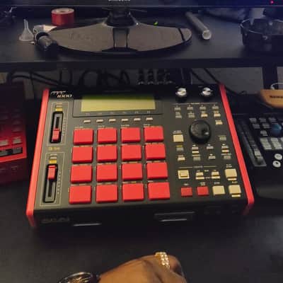 Akai MPC1000 Music Production Center 2004 - 2013 - Black With Red Fat Pads and Red Side Panels. 128 MB. JJOS 2XL.