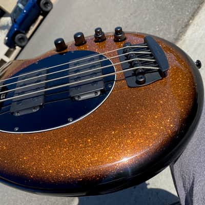 2022 Music Man Bongo 4 String HH Bass - Harvest Orange Gold Stingray image 5