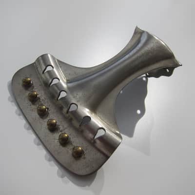Vintage Oscar Schmidt Six String Acoustic Guitar Tailpiece with Individual Saddles Authentic Vintage Part Circa-1920s-1930s-Nickel Silver image 2