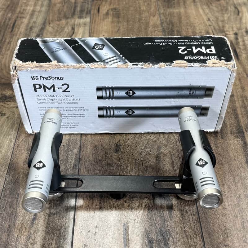 PreSonus PM-2 Stereo Matched Pair Of Small Diaphragm Cardioid Condenser Microphones - Silver image 1