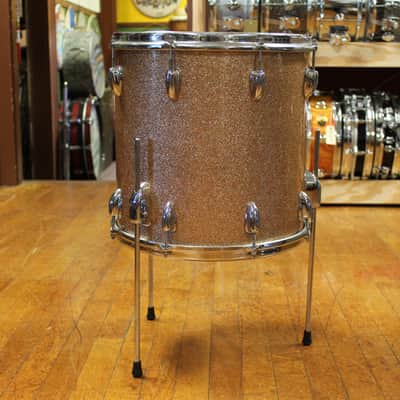 1966 Slingerland Modern Jazz Outfit in Sparkling Champagne Pearl 14x20 8x12 14x14 image 9