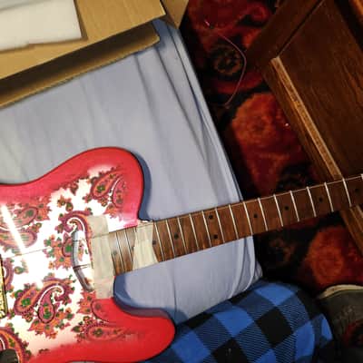 Red Paisley Telecaster Style Guitar Body Only image 3