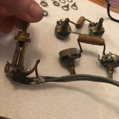 Gibson Vintage 1954 Les Paul Standard wiring harness - pots, caps, switch, jack 1954 image 21
