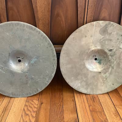 Ludwig Standard 600g /Stanople Marching 800g 14" hi hat pair 1960's - silver/nickel image 6