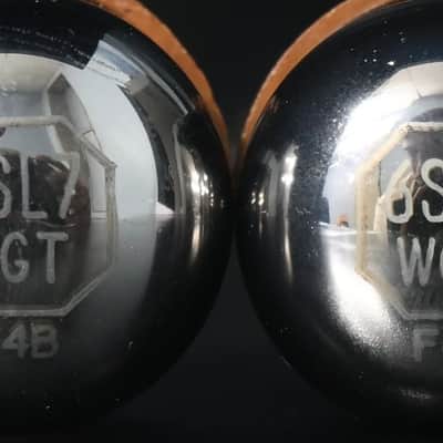 2×1940’sJAN-CHS 6SL7WGT Sylvania Square Getter USA Made Amplitrex Tested Tube image 13