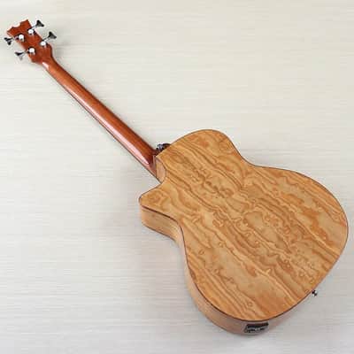 4 String Acoustic Electric Bass, Laminated Ash Wood Top Body, Okoume Neck image 2