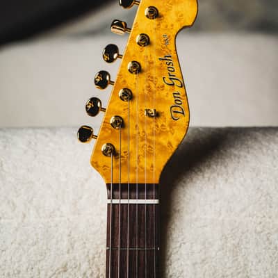 Don Grosh 30th Anniversary Limited Edition NOS Retro SSH-Olympic White w/Highly Figured 5A Roasted Birdseye Maple Neck, Indian Rosewood Fingerboard & Gold Hardware image 5