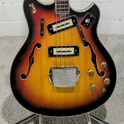 Kent Hollowbody 1960s Bass, Model 822, Sunburst image 2