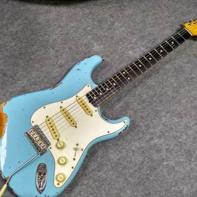 Relic Depot Stratocaster 2019 Daphne Blue Over Sunburst image 1