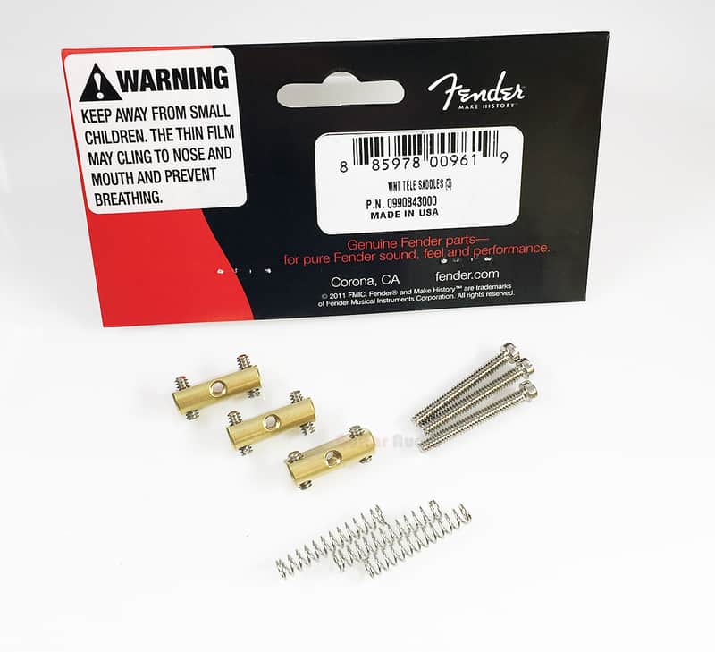 Fender 099-0843 Pure Vintage '52 Telecaster Saddle Kit (3) | Reverb