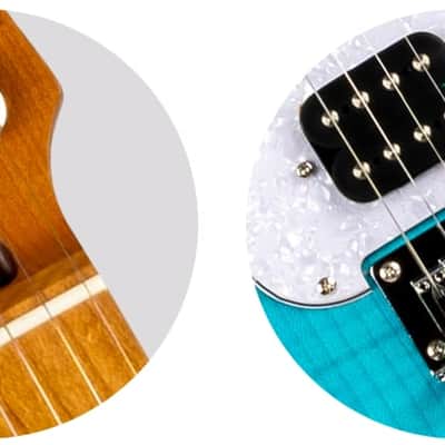 Flight Pathfinder Solid Body Transparent Blue Electric Baritone Ukulele New - Transparent Black, Solid Body image 6