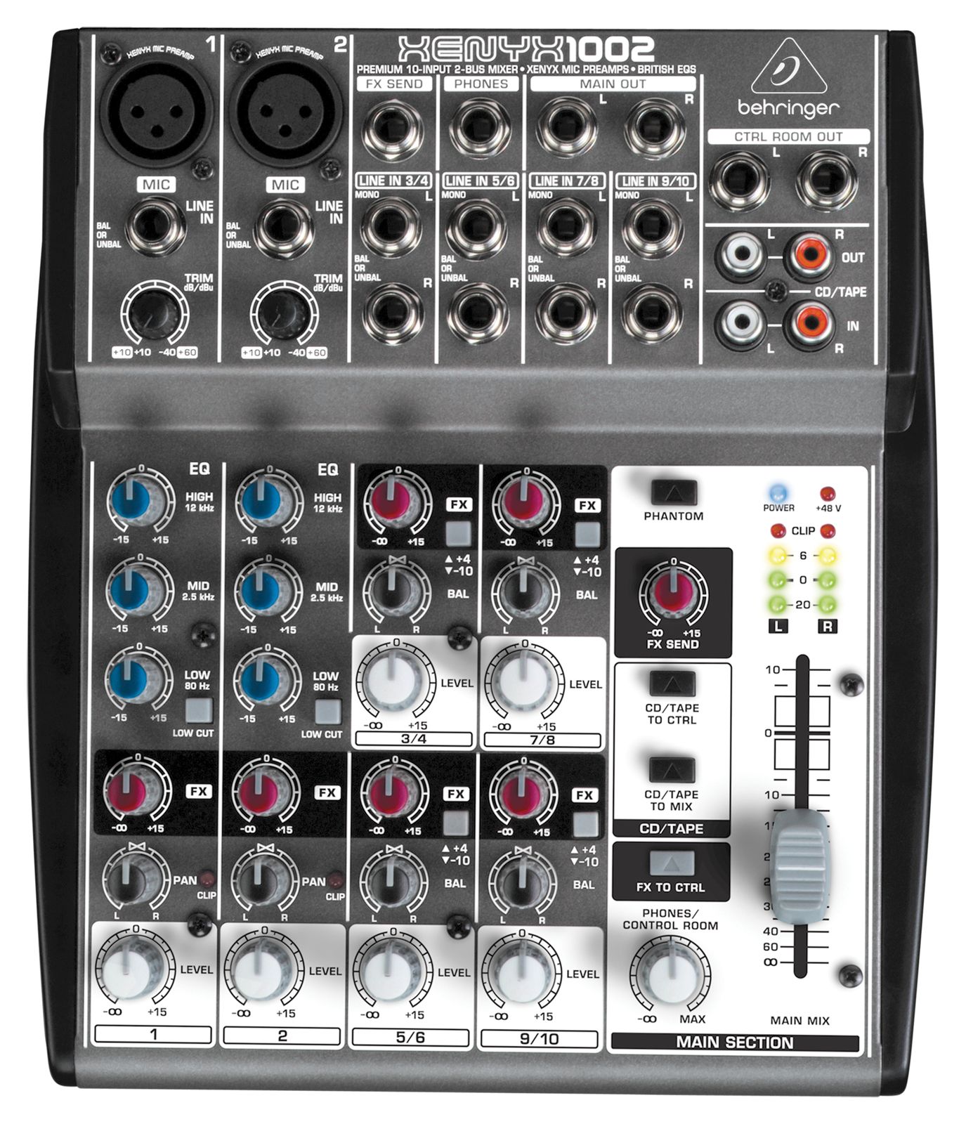 Behringer Xenyx 1002 10-Input Mixer | Reverb