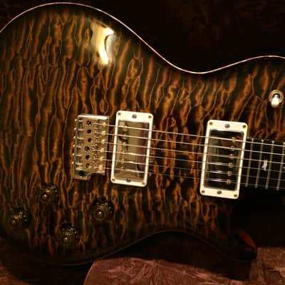 PRS Private Stock #6049 single Cut Trem in Tiger Eye Smoked Burst with Brazilian neck image 2