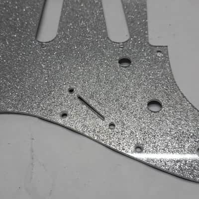 Lefty left handed Platinum Silver Sparkle Glitter Acrylic Strat Stratocaster 11 hole pickguard Fender SSS image 2