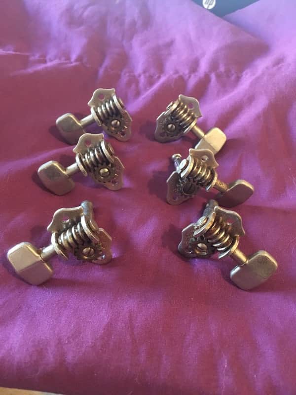 Grover Sta-tite Guitar Tuners Set ( 3+3), Square-ish Buttons, Nickel image 1