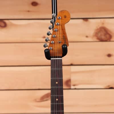 Fender Custom Shop Limited Roasted 1961 Stratocaster Super Heavy Relic - Aged Sherwood Green Metallic over 3 Color Sunburst-CZ563982 image 5