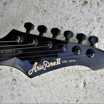 Aria Pro II AXL-STD - 3  Guitar, 1993, Korea,  Black, 3 PU's, Coil Tap, Gig Bag image 2