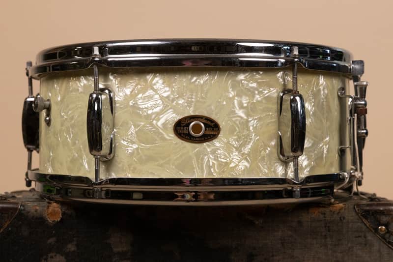 1960s Slingerland 5x14 White Marine Pearl Deluxe Student Snare Drum image 1