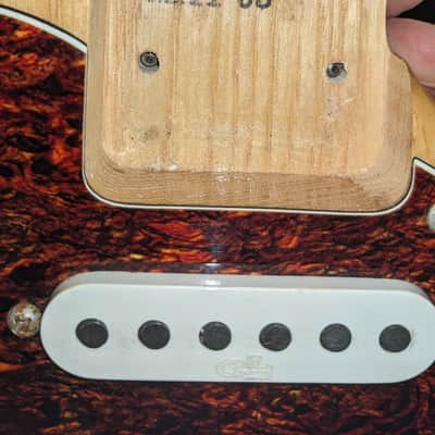 G&L Legacy (first year production Tribute Korea 2003),Natural gloss finish on Ash , Fullerton USA 2017 left handed replacement neck,-rosewood board , fender locking tuners, CLF-100 vintage Alnicos image 5