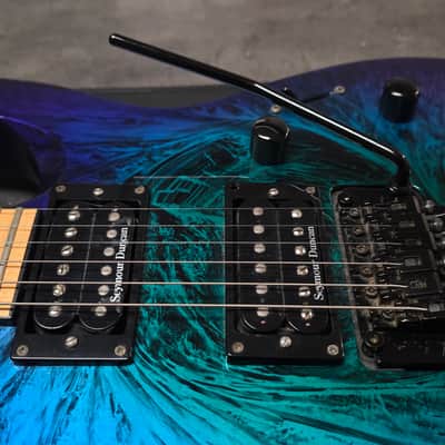 Jackson DK2M Dinky MIJ Japan Pro Series Eerie Dess Swirl DK2 M Flame Maple Neck HH Low Profile Floyd Rose Super Strat USA Seymour Duncan Pickups Fender Era MJ image 7