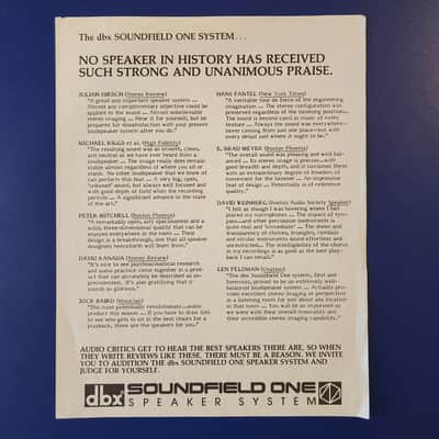 dbx Soundfield 1A Speaker System 1987 image 22