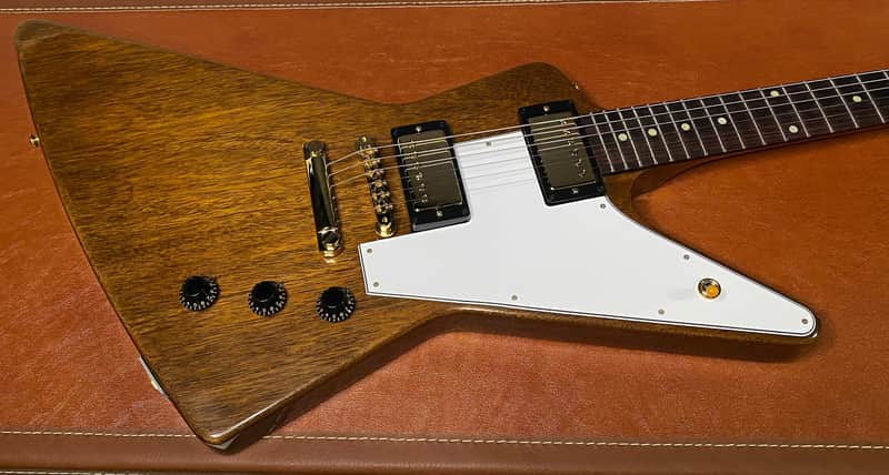 NEW! Gibson Custom 1958 Mahogany Explorer Reissue Electric Guitar - Antique Natural, VOS - Authorized Dealer - Only 7.4lbs - G07316 image 1
