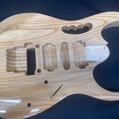Finished Ash 6 string Jem style guitar body, HSH, AANJ, front route- RB221 image 1
