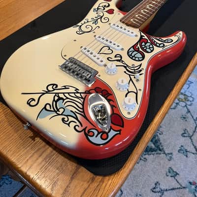 Fender Limited Edition Jimi Hendrix Artist Series Signature Monterey Pop Festival Graphic Stratocaster 2017 Strat PF Pau Ferro Fingerboard Fretboard Beautiful Upgrade Custom Fender Case Velour with Candy! image 6