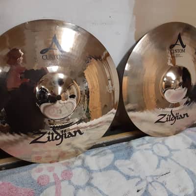 Zildjian 14" A Custom Hi-Hat Cymbals (Pair) 1991 - Present - Brilliant image 2