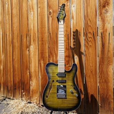 Schecter USA CUSTOM SHOP MASTERWORKS PT Nashville S/H Olive Green Sunburst w/ Tolex Case (2022) image 2