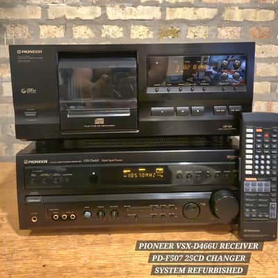PIONEER  VSX-D466U receiver/PD-F507 25 cd changer  1997 w remote -refurbished image 1