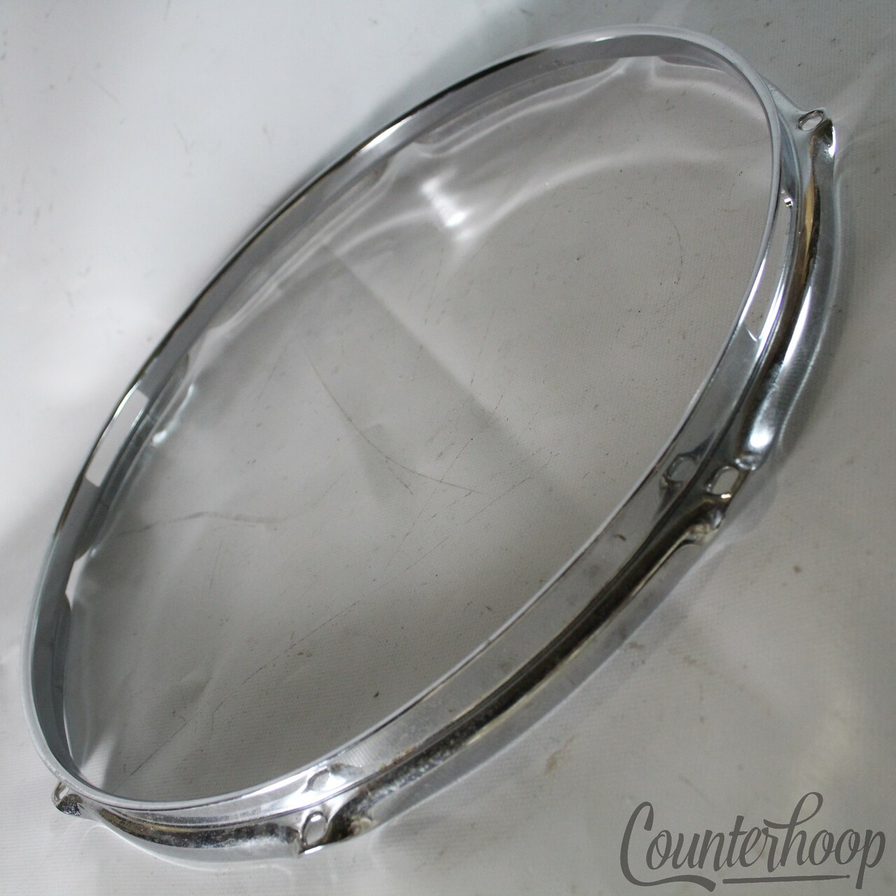Ludwig 15"8-Lug Snare Side Drum Resonant Rim/Hoop Triple-Flange Chrome Marching — main photograph