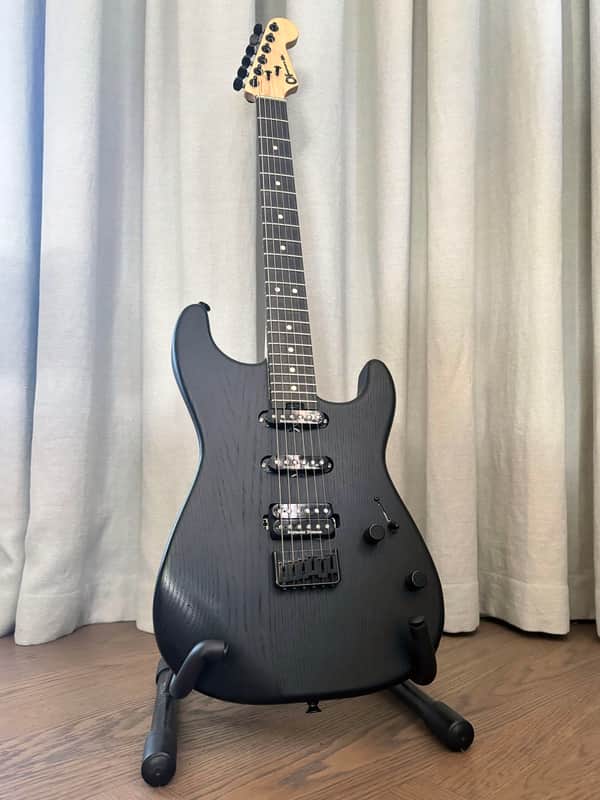 Charvel Pro-Mod DK24 HSS HT Black Ash / Open-Pore Black 2021 Mexico w/ Seymour Duncan Pickups – Low-Tuning Setup image 1