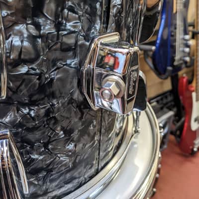 Classic 1970s Ludwig Rewrapped Black Diamond Pearl Drum Set - Super Clean! - Sounds Great! image 7
