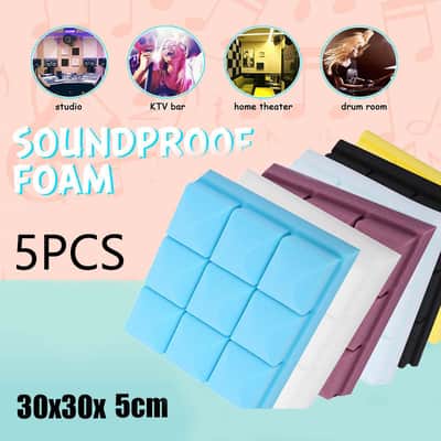 5 Pcs 300 x 300 x 50 mm Studio Acoustic Soundproof Foam (Black) image 3