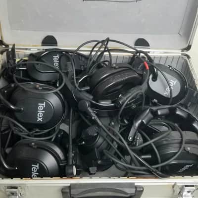 Telex HR-1 Single Sided Headset w/Boom Mic (4-pin xlr comm) - LOT of 8 w/Case! image 2
