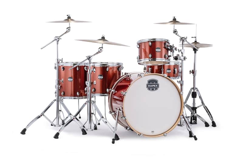 Mapex Mars Birch 5pc Crossover Blood Orange Sparkle 22/12/14/16/14 | NEW Authorized Dealer image 1