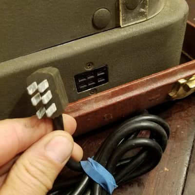 Gray Audograph soft vinyl recording cutting lathe dictating dictation machine, Case & microphone 1949 - Brown wrinkle paint image 15