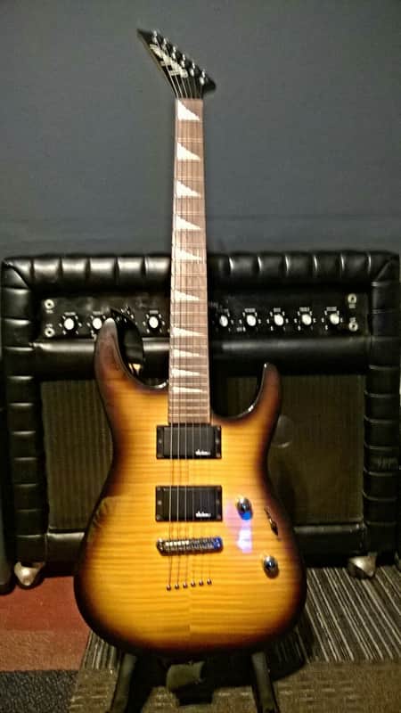 Jackson JS32RT Tobacco Sunburst Reverse Headstock Alder Body Quilted Top Transparent Finish w/ Strap image 1