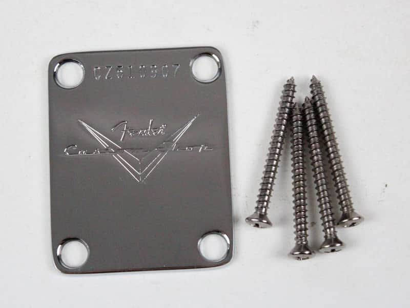 2009 Fender Custom Shop Stratocaster/Telecaster Custom Classic Chrome Neck Plate USA Strat 4-Bolt NP image 1