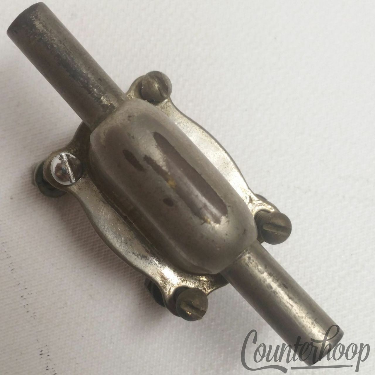 Leedy Professional Snare Drum Lug  4-Hole Nickel Indianapolis,IN USA Vintage 20s — main photograph