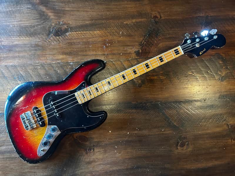 Kent jazz bass 1970s - short scale 30.5"- vintage MIJ J bass image 1