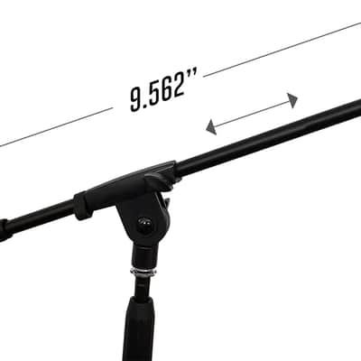 Short Microphone Stand with Boom Arm | Low Profile Mic Tripod Stand for Kick Drums | Guitar Amp Stand | Low-Pro Mike Stand (MS-101L) image 4