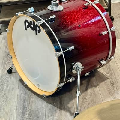 PDP Concept Maple drum kit 22/16/14/12/10 - Red fade to black sparkle image 6