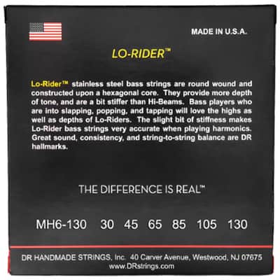 Lo Rider Stainless Steel 6 Cordes Medium Heavy 30-130 DR Strings image 3