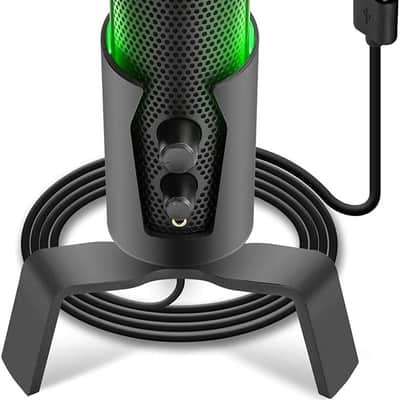 USB Microphone Selectable Pickup Pattern-4 in 1 Polar Pattern Selector Audio Cardioid Condenser Mic w/LED Effect Lights, Podcast Recording Kit for Gaming Streaming Podcasting image 1