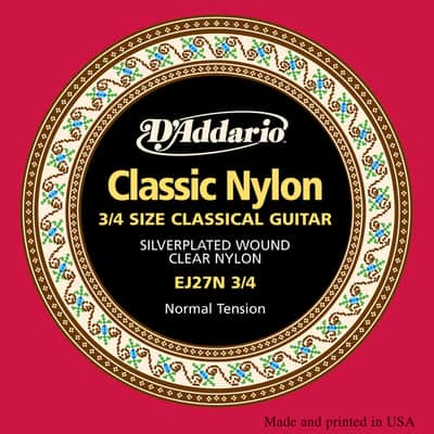 D'Addario EJ27N 3/4 Student Nylon Fractional Classical Guitar Strings Normal Tension image 2